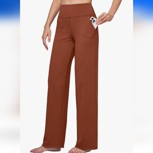 NWT Wide Leg High-Waist Pocket Pants - Brown